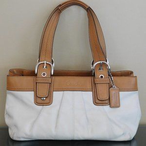 Coach Soho Pleated Cream Leather Tote B1075-F13732